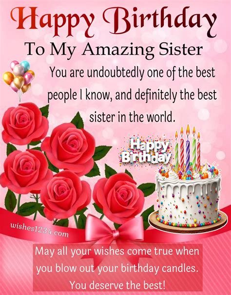 Happy Birthday Images For Sister - Jenny Printable