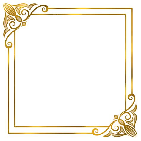 Simple Golden Border Frame, Borders, Gold, Golden PNG Transparent ...