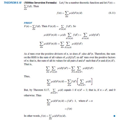 Image result for Möbius Inversion Formula Applications