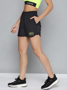 HRX by Hrithik Roshan Solid Women Black Sports Shorts - Buy HRX by ...