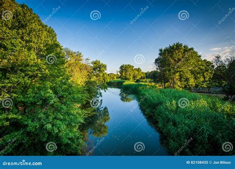 The Muddy River, at Back Bay Fens, in Boston, Massachusetts. Stock ...
