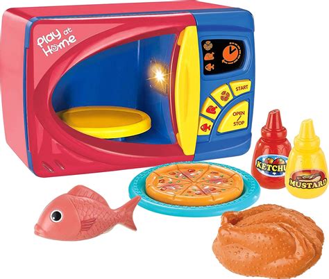 Buy Toy Chef Toy Microwave and Play Food Play Kitchen Accessories for ...