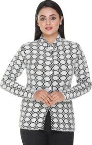 WOOL 4U Printed Collared Neck Casual Women Black Sweater - Buy WOOL 4U ...