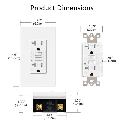 Buy Self Test GFCI Outlet 20 Amp 10 Pack,SuperInk Safe GFCI Receptacle ...