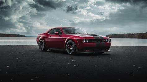 Wallpaper Dodge Challenger Hellcat SRT Widebody 2019 Red 2560x1440