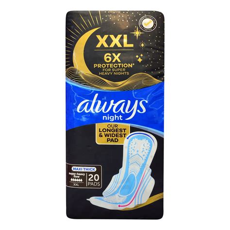 Always XXL Maxi Thick Night Sanitary Pads with Wings 20 pcs Online at ...