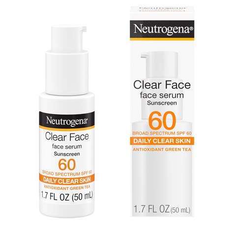 Amazon.com: Neutrogena Clear Face Serum Sunscreen with Green Tea, Broad ...