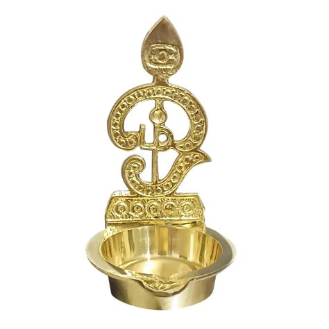 Buy Ayyappan Traders Brass OM Deepam - Traditional Brass Diya for Puja ...