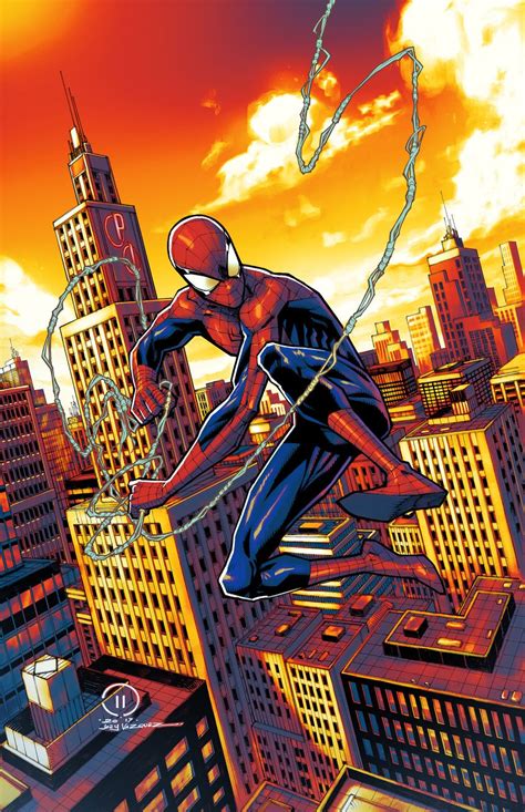 spiderman drawing swinging