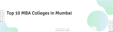 Top 10 MBA Colleges in Mumbai