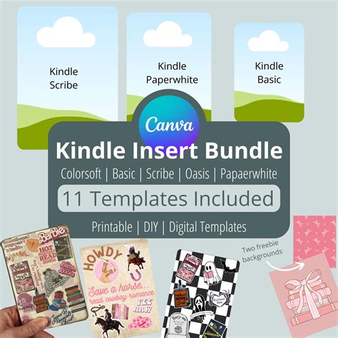 Kindle Insert Template | All Models | Printable | DIY | Canva Template | Customizable Kindle ...