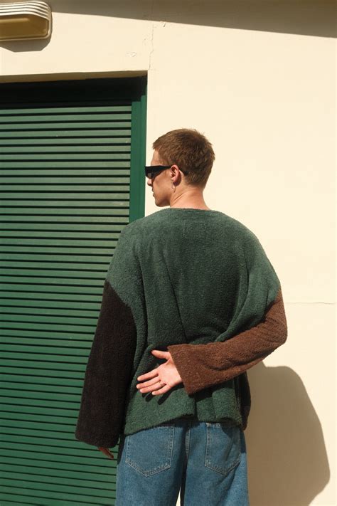 Cozy Men's Pullover, Oversized Terry Sweater, Large Sweater for Men ...