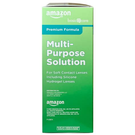 Amazon Basic Care Multi-Purpose Contacts Solution - Premium Formula, 12 ...