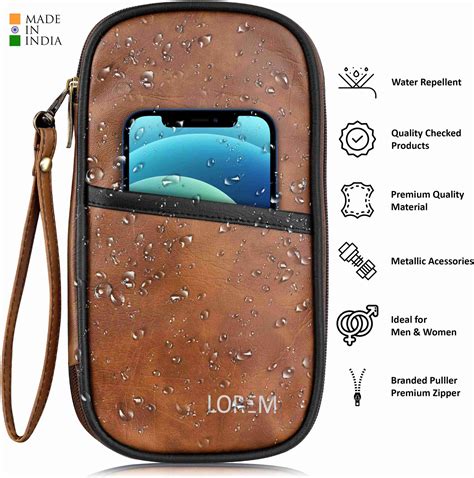 LOREM Tan Family Passport,Cards,Cheque Book Holder/Organizer for Men ...