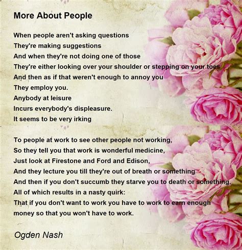More About People Poem by Ogden Nash - Poem Hunter
