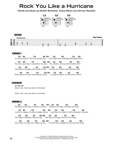 Rock You Like A Hurricane by Scorpions - Really Easy Guitar - Guitar ...