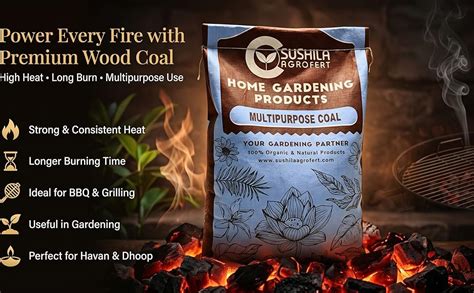 SUSHILA AGROFERT Eco-Friendly Natural Wood Charcoal 5 KG | Long Burning ...
