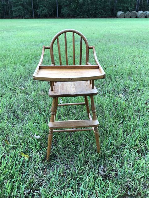 Antique high chair, vintage highchair, childs chair, wood chair, kids ...