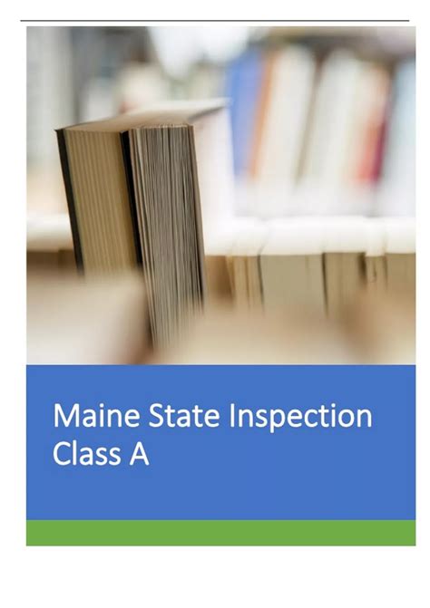 Maine State Inspection Class A 100% Solved Latest Update. - Maine State ...
