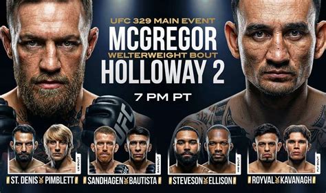 UFC 329: McGregor vs. Holloway 2 Fight Card, Date, Start Time & How To ...