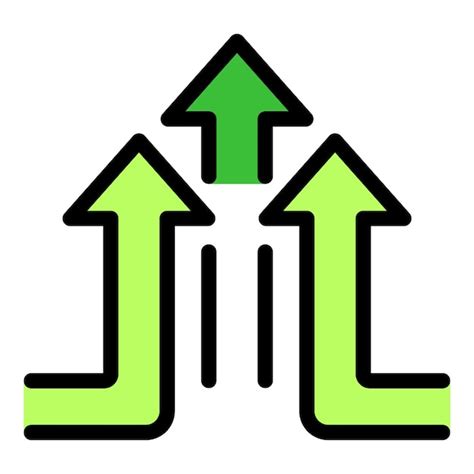 Arrow up icon outline vector comfort zone success courage color flat ...