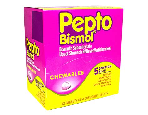 Pepto Bismol Chewables Dispenser - 32 Packs of 4