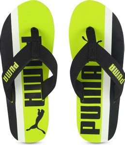PUMA Men Robby Graphic Slippers - Buy Black-Limepunhc-White Color PUMA ...