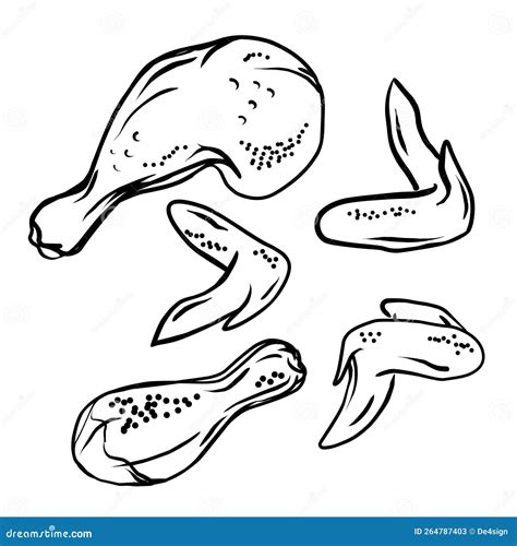 Whole Chicken, Legs and Wings. Part Cutting of Roasted and Raw Chicken ...