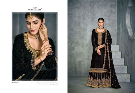 MUMTAZ ARTS RANI LEHENGA VELVET EMBROIDERD WEDDING SUIT