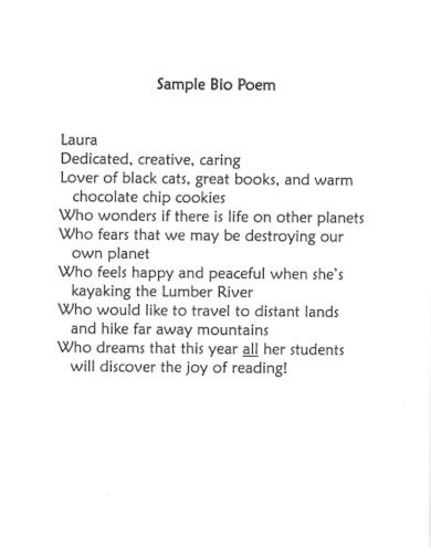 Image result for Bio Poem Examples
