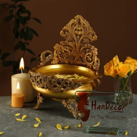 Buy Two Moustaches Ethnic Design Decorative Brass Urli Traditional Bowl ...