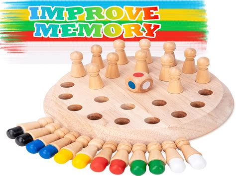 Buy SHINETOY Wooden Memory Match Stick Chess Game – Colorful Matching ...