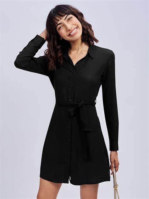 Buy Solid Black Women's Shirt Dress Online at The Souled Store.