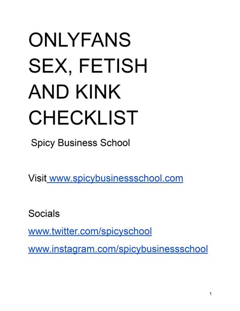 Onlyfans Sex, Kink & Fetish Checklist - Work Out Your Onlyfans Content Limits and the Content on ...