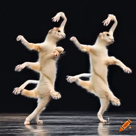 Elegant cats dancing together on Craiyon