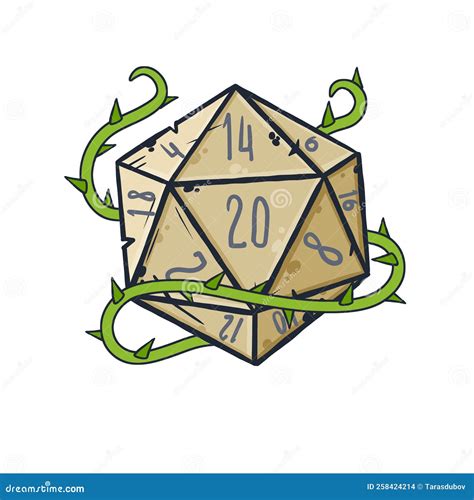 Dice D20 for Playing Dnd. Dungeon and Dragons Board Game. Cartoon ...