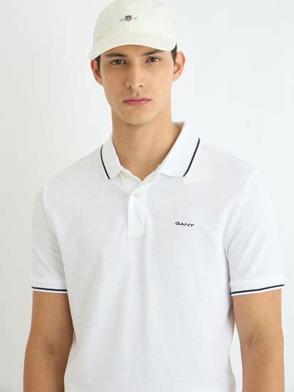 Shop Gant Men White Solid Polo Tshirt - GANT India