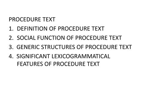 Slide of procedure text | PPTX