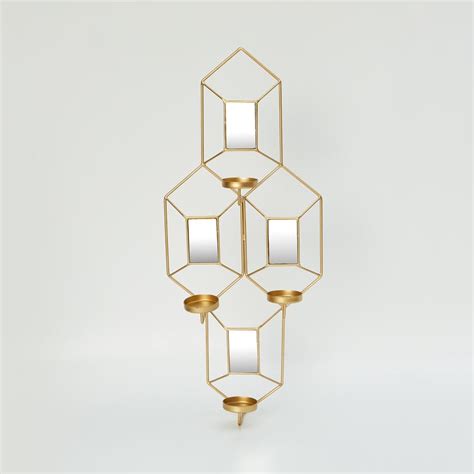 Buy Steffi Gold Solid Glass Wall Art - 25.5x9x58cm from Home Centre at ...