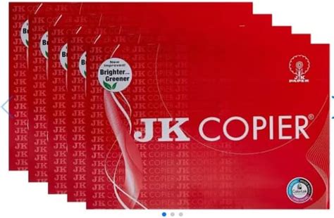 J K COPIER A4 SIZE White Copier paper 75 GSM 500 Sheets 1 Ream (pack of ...