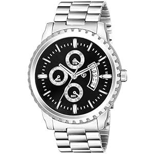 Walrus® Black Dial Analog Day Date Function Metal Chain Wrist Watch for ...