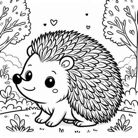 Hedgehog Coloring Sheet