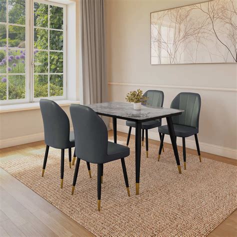 Buy Flair + Rexton 4 Seater Dining Set (Walnut) Online in India ...