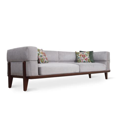 Lua - Three Seater Ash/Oak/Beech Sofa, Stained | Alankaram
