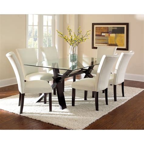 glass dining room table with chairs