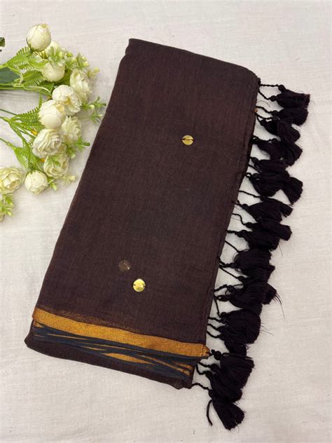 Sequins Chumki Mulmul Saree – The Loom Store