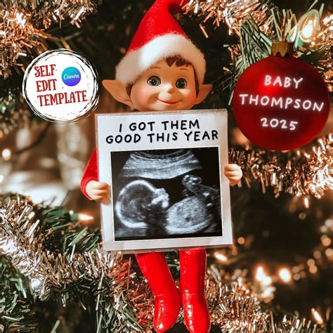 Funny Pregnancy Announcement Christmas Digital Instant Download Baby ...