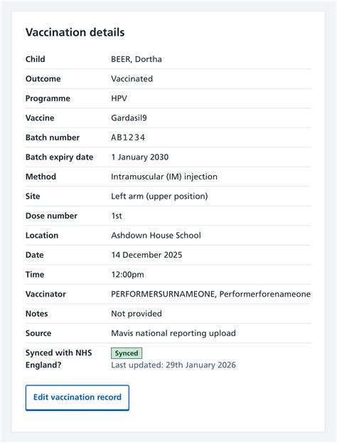Finding and editing vaccination records - NHS