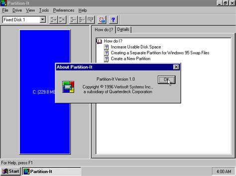 Image result for Partition Software Windows 1.0