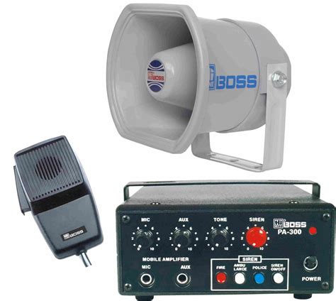 hitone boss 12V DC 30W RMS 3 Tone Siren PA Amplifier with Microphone ...